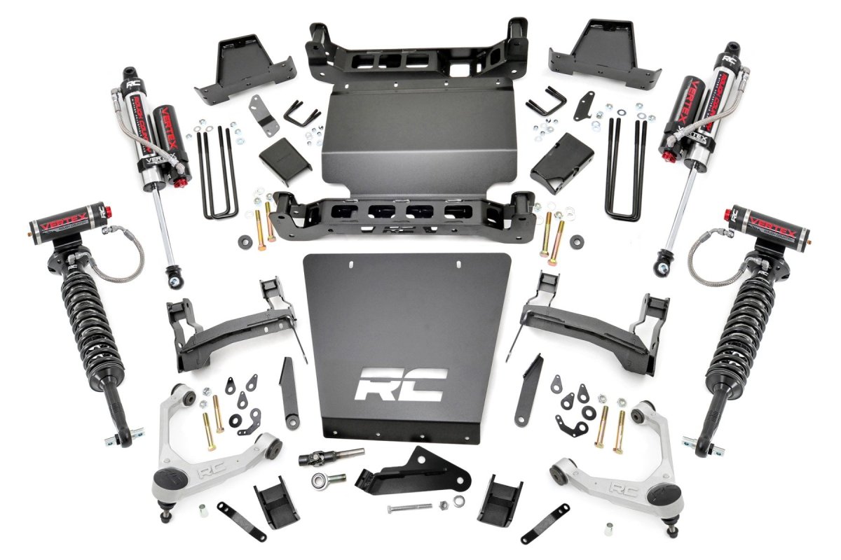 GMC Sierra 1500 Suspension Lift Kit - Rough Country - 7 Inch Stamped Steel LCA, Forged UCA, Vertex - '16-'18